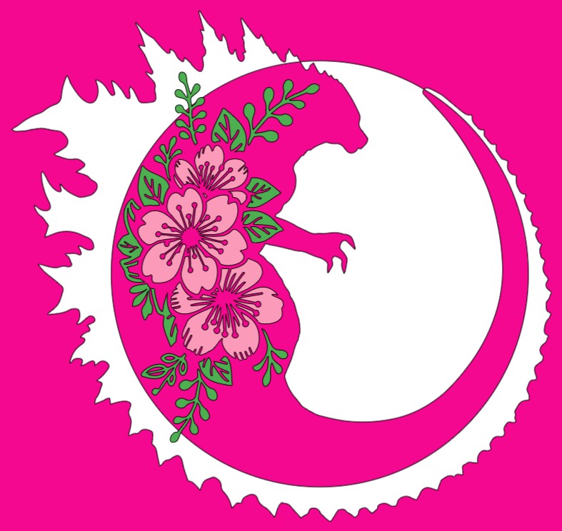 Cherry Blossoms & Godzilla (multi-color)