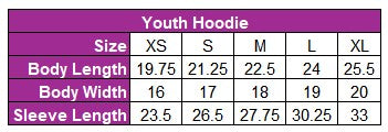 SIZE GUIDE_youth hoodie