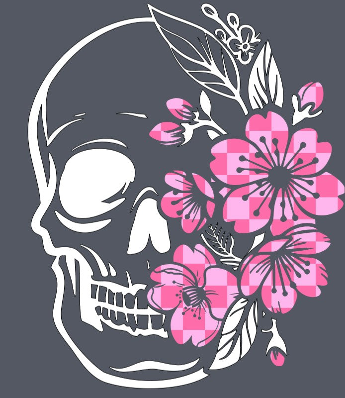 Skull & Checkered Cherry Blossoms