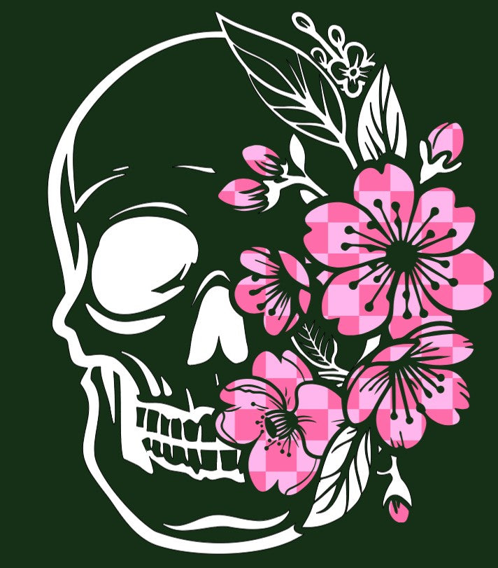 Skull & Checkered Cherry Blossoms