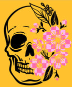Skull & Checkered Cherry Blossoms